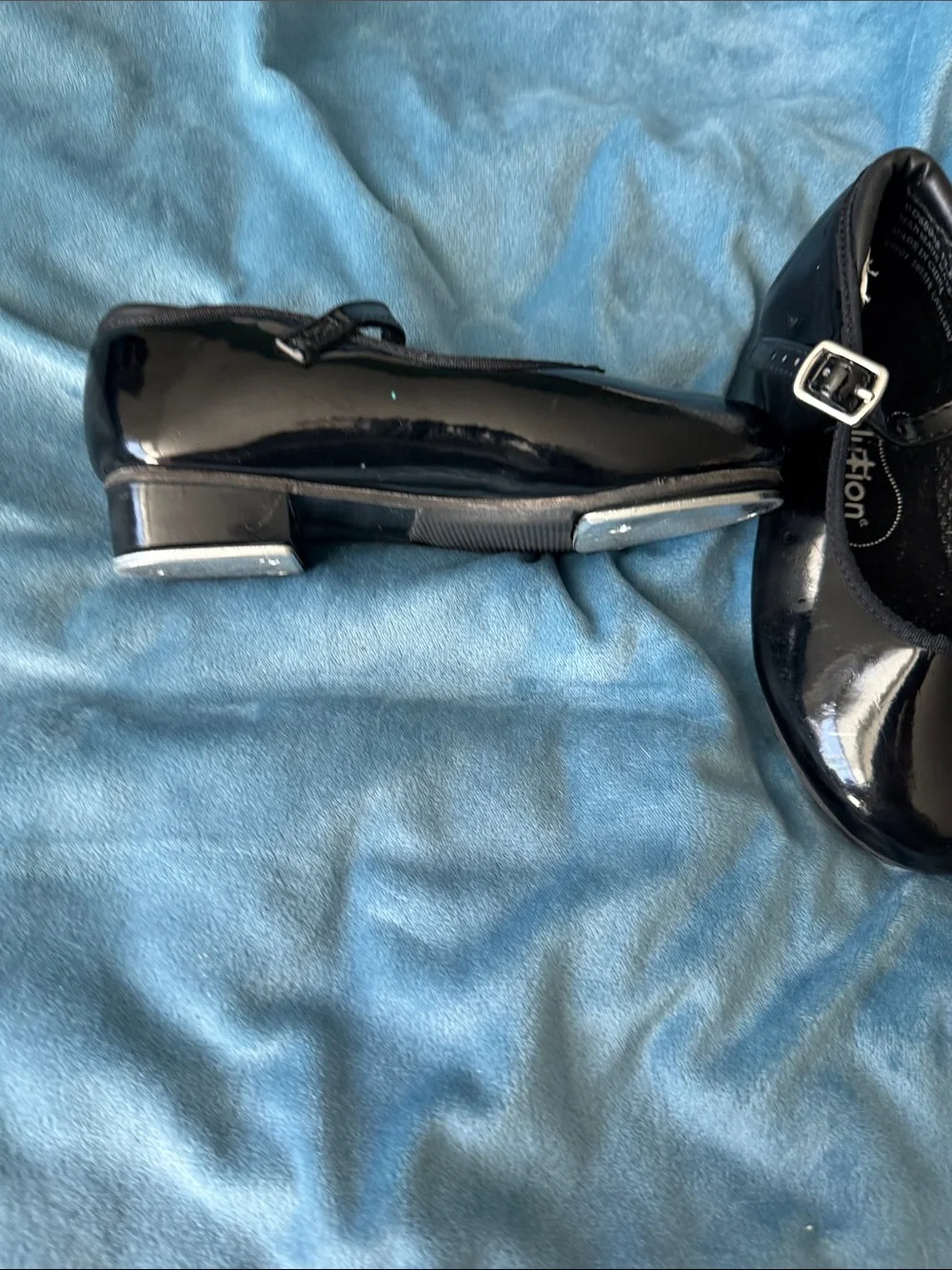 Girls Black Patent Mary Jane School Tap Shoes